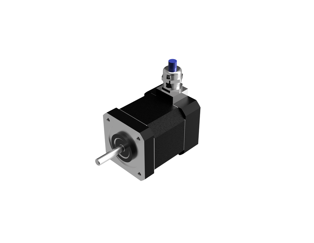 IP65-klassificeret hybrid stepmotor med tætnet kabelforskruning